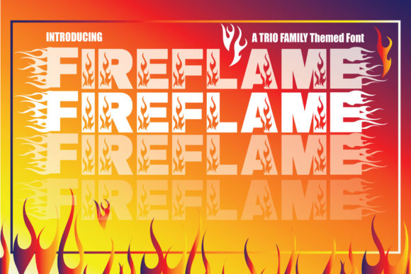 Fire Flame Trio Font for Handmade Creations